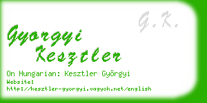 gyorgyi kesztler business card